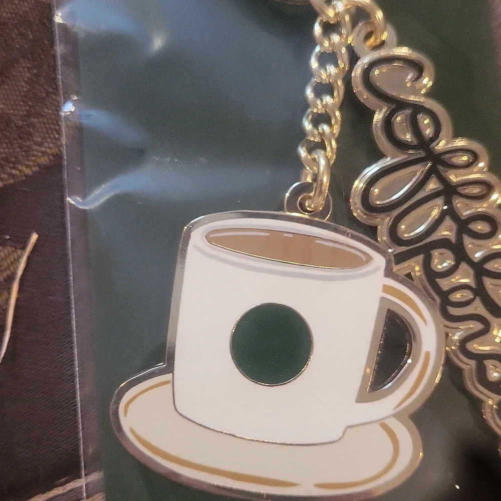 Starbucks Sealed Coffee Keychain Enamel Gold And Cool Charm